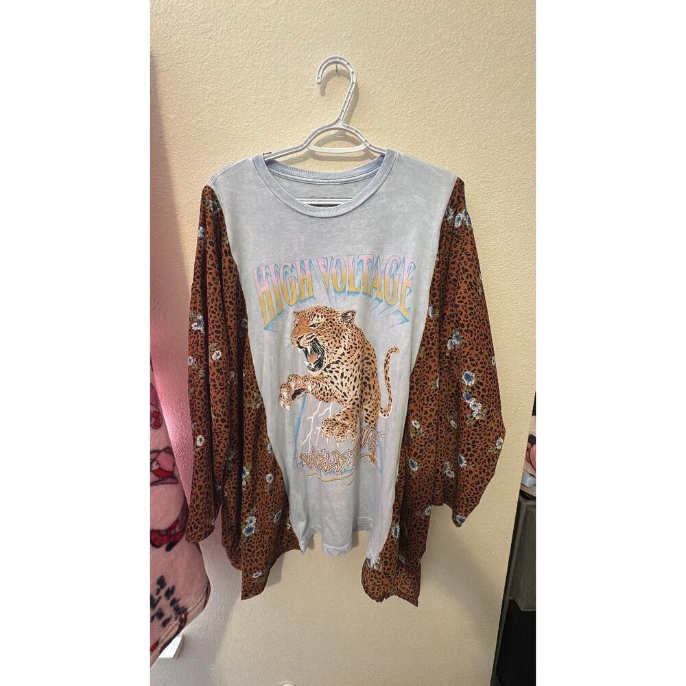 Upcycled Rework High Voltage World Tour Boho Chic Band T Shirt